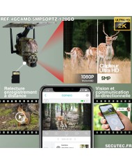 Caméra camouflage pilotable solaire 4G Ultra HD 2K alerte détection humaine AI