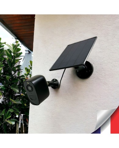 Camera noire WiFi solaire UHD 2K infrarouge invisible très longue autonomie detection de mouvement et humaine 128Go