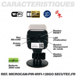 Mini Caméra Espion Wifi Longue Autonomie Detecteur de mouvements