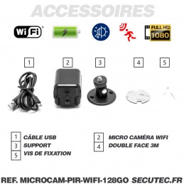 Cablelera Mini Camera Espion, 1080P Caméra de Surveillance sans Fil avec  Enregistrement WiFi Longue Batteries Micro Cachée Détection Mouvement et  Vision Nocturne Spy Cam, S : : High-Tech