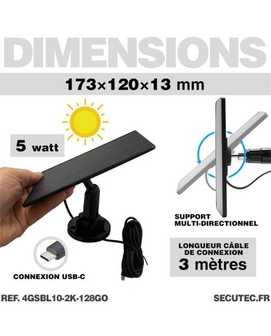 Caméra blanche 4G solaire UHD 2K infrarouge invisible très longue autonomie detection de mouvement et humaine 128Go