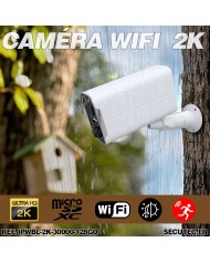 Camera blanche WiFi solaire UHD 2K infrarouge invisible ultra longue autonomie detection de mouvement et humaine 128Go