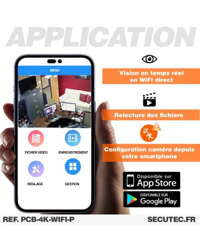 Micro caméra UHD 4K WiFi à intégrer enregistrement continu et détection de mouvement avec télécommande 128Go