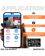 Micro caméra UHD 4K WiFi à intégrer enregistrement continu et détection de mouvement avec télécommande 128Go