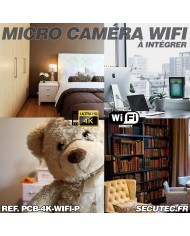 Micro caméra UHD 4K WiFi à intégrer enregistrement continu et détection de mouvement avec télécommande 128Go
