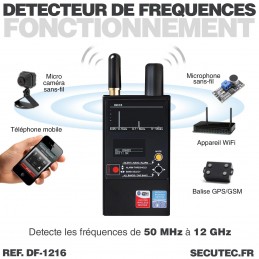 ✓ Détecteur Espion Caméra Micro Fréquence RF Radio Sans Fil Portable  Détector