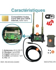 Routeur 3G 4G WiFi autonome solaire batterie couleur camouflage