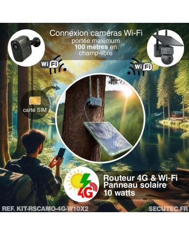 Kit vidéosurveillance 3G 4G autonome solaire camouflage avec 2 caméras