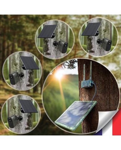 Kit vidéosurveillance 3G 4G autonome solaire camouflage avec 3 caméras