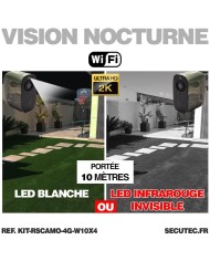 Kit vidéosurveillance 3G 4G autonome solaire camouflage avec 3 caméras