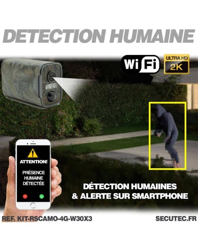 Kit vidéosurveillance camouflage 3G 4G autonome avec 3 caméras