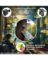 Kit vidéosurveillance camouflage 4G autonome 3 caméras pilotables 2K