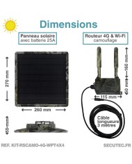 Kit vidéosurveillance camouflage 3G 4G autonome 4 caméras pilotables solaires WIFI 2K