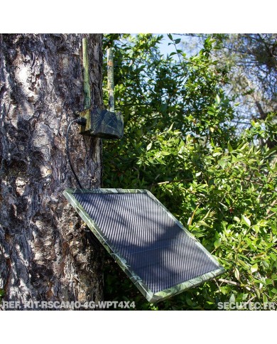 Kit vidéosurveillance camouflage 3G 4G autonome 4 caméras pilotables solaires WIFI 2K