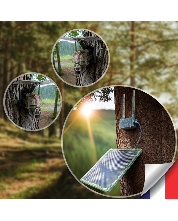 Kit vidéosurveillance camouflage 4G autonome 2 caméras pilotables WIFI