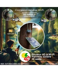 Kit vidéosurveillance camouflage 4G autonome 2 caméras pilotables WIFI