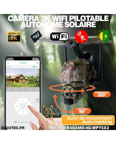 Kit vidéosurveillance camouflage 4G autonome 2 caméras pilotables WIFI