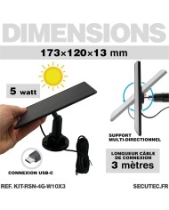 Kit vidéosurveillance 4G autonome solaire 3 caméras WIFI 2K  128Go