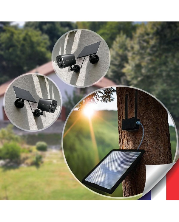 Kit vidéosurveillance 3G 4G autonome 2 caméras solaires WIFI UHD 2K