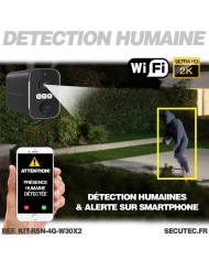 Kit vidéosurveillance 3G 4G autonome 2 caméras solaires WIFI UHD 2K