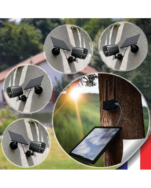 Kit vidéosurveillance 3G 4G autonome 4 caméras solaires WIFI UHD 2K
