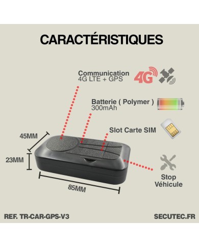 Balise GPS tracking temps réel sans abonnement avec relai stop moteur