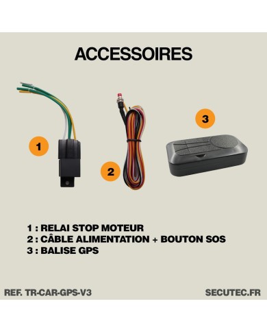 Balise GPS tracking temps réel sans abonnement avec relai stop moteur