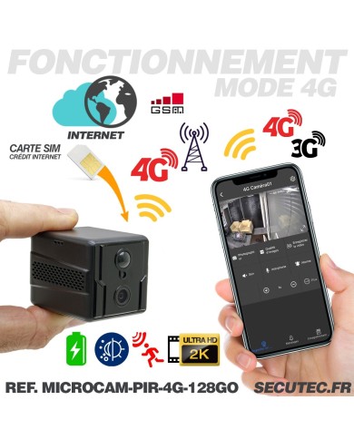 Micro caméra espion 4G HD 1080P longue autonomie détection IR invisible
