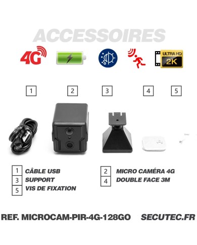 Micro caméra espion 4G HD 1080P longue autonomie détection IR invisible