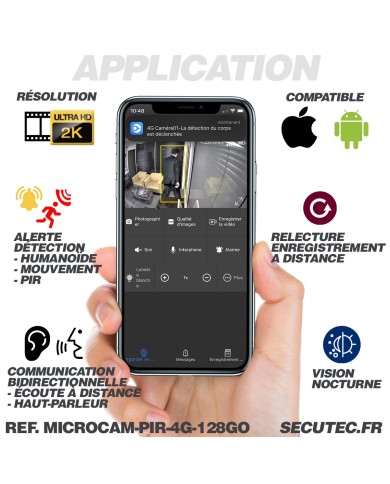 Micro caméra espion 4G HD 1080P longue autonomie détection IR invisible