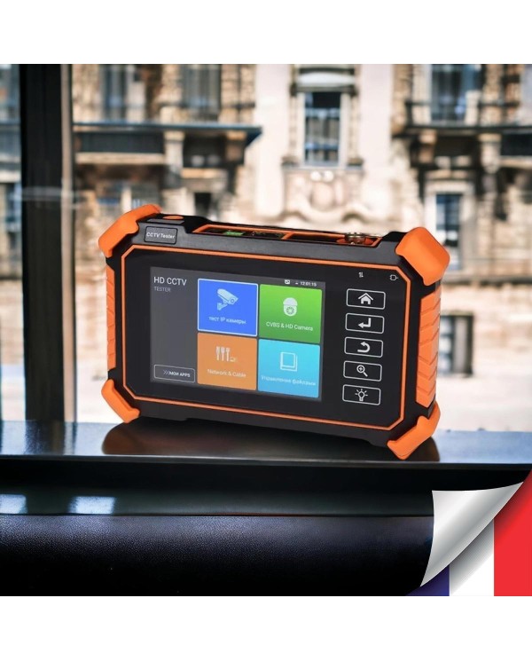 4 inch wrist M-IPC-450D with analog, HD-TVI, HD-CVI, AHD, 8K ip camera, cable tracer app with toner wand