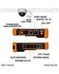 Testeur et scanner de caméra 8K max avec écran tactile 4 pouces