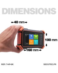 Testeur et scanner de caméra 8K max avec écran tactile 4 pouces