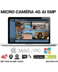 Micro caméra IP 4G à intégrer accès à distance via iPhone Android enregistrement Ultra HD 5MP sur micro SD jusqu'à 128Go