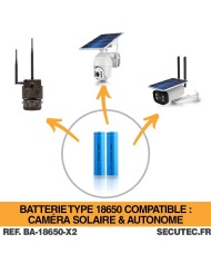 Pack de 2 batteries 3.7V rechargeable lithium-ion type 18650 capacité 3200 mAh basse température