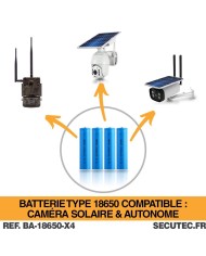 Pack de 4 batteries 3.7V rechargeable lithium-ion type 18650 capacité 3200 mAh basse température