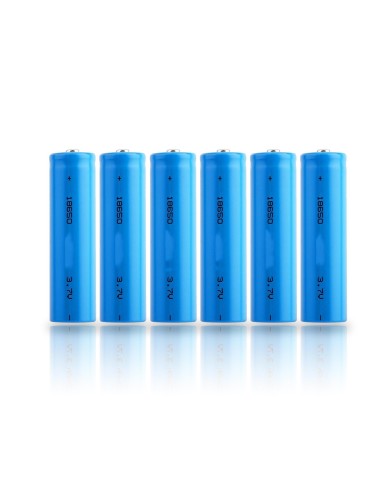 Pack de 6 batteries 3.7V rechargeable lithium-ion type 18650 capacité 3200 mAh basse température
