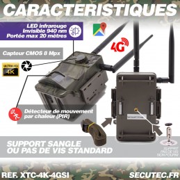 PACK Caméra Chasse &Pêche UHD 4K 16Mp ( Casquette avec Support