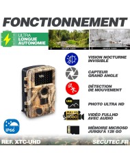 Camera de chasse autonome photo 48 Mpx vidéo audio Full HD vision nocturne invisible étanche IP66 pour la surveillance en extéri