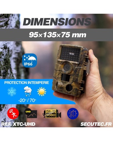 Camera de chasse autonome photo 48 Mpx vidéo audio Full HD vision nocturne invisible étanche IP66 pour la surveillance en extéri