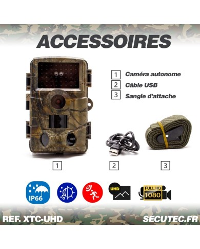 Camera de chasse autonome photo 48 Mpx vidéo audio Full HD vision nocturne invisible étanche IP66 pour la surveillance en extéri