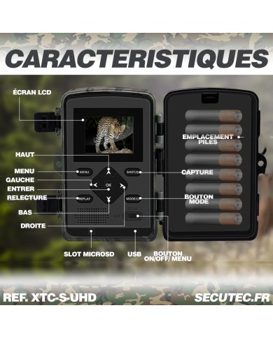 Camera de chasse autonome solaire photo 48 Mpx vidéo audio Full HD vision nocturne invisible étanche IP66