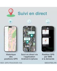 Tracker GPS 4G ultra longue autonomie jusqu'à 10 ans avec 1 position par jour spéciale gestion de flotte accès serveur et carte