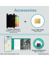 Tracker GPS 4G ultra longue autonomie jusqu'à 10 ans avec 1 position par jour spéciale gestion de flotte accès serveur et carte