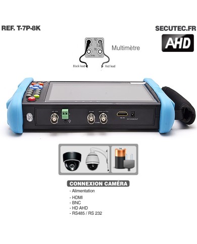 Testeur et scanner de caméra 8K max avec écran tactile 7 pouces