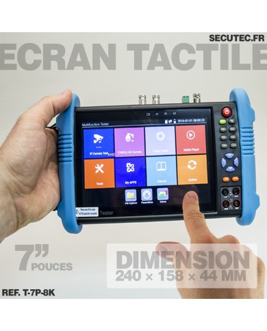 Testeur et scanner de caméra 8K max avec écran tactile 7 pouces