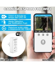 Prise de courant murale caméra cachée IP WiFi détection de mouvement écoute à distance 128Go
