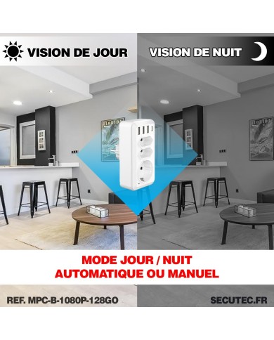 Prise de courant murale caméra cachée IP WiFi détection de mouvement écoute à distance 128Go